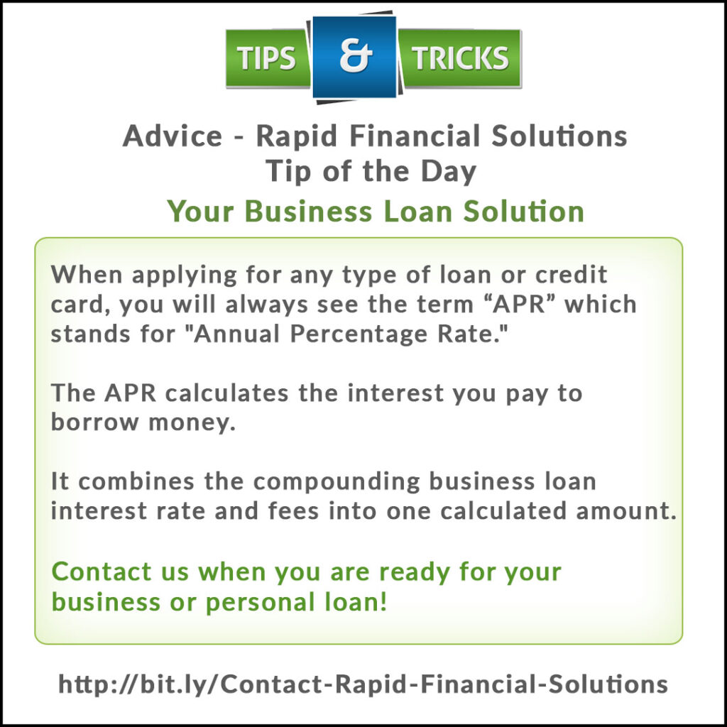 What is an APR & what does it stand for when you are applying for a loan